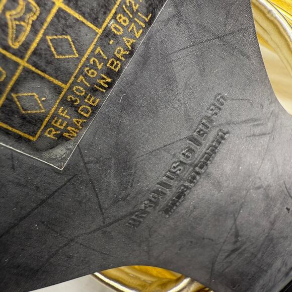 Farm Rio Women's Block Heel Slide Sandal In Gold &Silver Size 8 - Picture 4 of 7